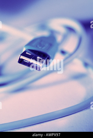 USB-Kabel vom Computer, close-up Stockfoto