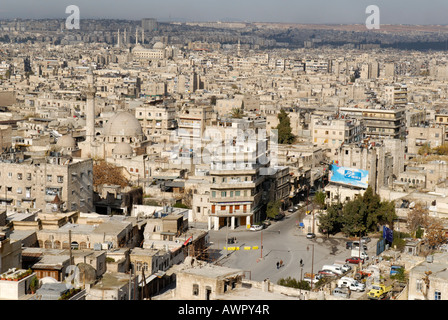 Blick von der Zitadelle über Aleppo, Syrien Stockfoto