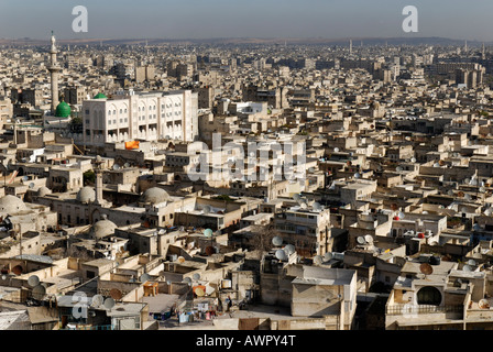 Blick von der Zitadelle über Aleppo, Syrien Stockfoto