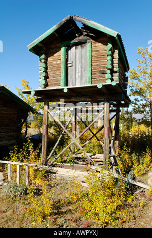 Alten Trapper-Hütte am Kluane Lake, Yukon Territorium, Kanada Stockfoto