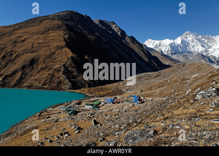 Heiligen See Dudh Pokhari im Gokyo mit Cho Oyu (8201), Sagarmatha Nationalpark, Khumbu, Nepal Stockfoto