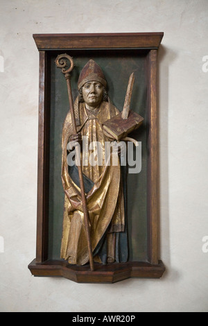 St. Bonifatius-Skulptur (ca. 1480) im Erfurter Dom, Erfurt, Thüringen, Deutschland, Europa Stockfoto