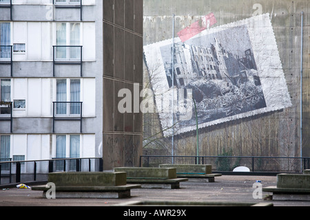 Fassade, Wohnung Blöcke bekannt als Pallasseum (ehemals Berliner Sozialpalast, "Berlin soziale Palast"), Bezirk Schöneberg Stockfoto