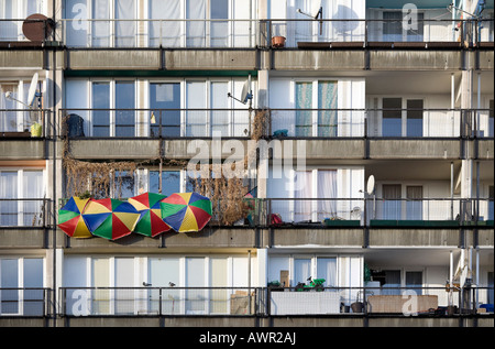 Fassade, Appartementhaus, bekannt als Pallasseum (ehemals Berliner Sozialpalast, "Berlin soziale Palast"), Bezirk Schöneberg, Stockfoto