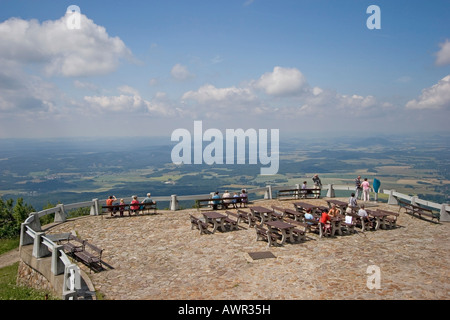 Ausblick Terrasse, Jested, 1012 m, Liberec, Tschechische Republik Stockfoto