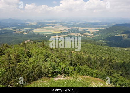 Blick vom Ještěd, 1012 m, Liberec, Tschechische Republik Stockfoto