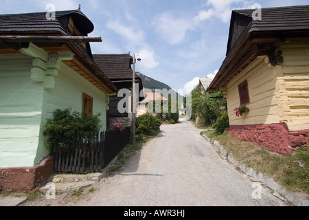 Vlkolínec, typisches Bergdorf auf dem Velká Fatra Gebirge, UNESCO-Weltkulturerbe, Slowakei Stockfoto