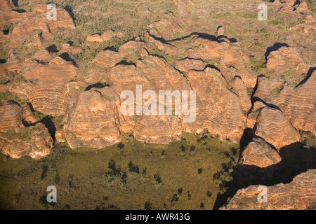 Purnululu National Park, Bungle Bungle Range, Luftaufnahme, UNESCO-Weltkulturerbe, Kimberley, Western Australia, WA, Australien Stockfoto