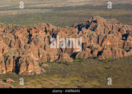 Purnululu National Park, Bungle Bungle Range, Luftaufnahme, UNESCO-Weltkulturerbe, Kimberley, Western Australia, WA, Australien Stockfoto