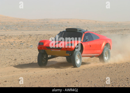 Paris-Dakar Tarek Fahrzeug Prototypen testen in Marokko, VW, Treiber, Jutta Kleinschmidt, Co-Pilot Fabrizia Pons, Marokko, Afrika Stockfoto