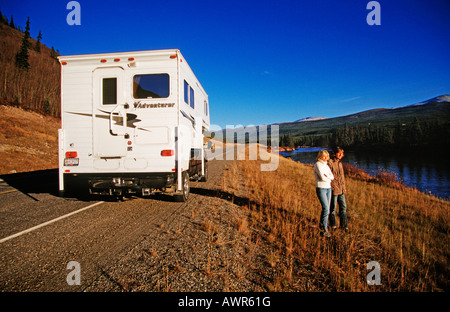 Auf dem Alaska Highway, Yukon Territorium, Kanada Stockfoto