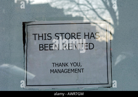 Eine gemietete Schaufenster im Stadtteil Chelsea NYC Stockfoto