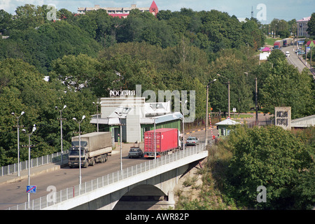 Estnisch-russischen Grenze, Narva, Estland Stockfoto