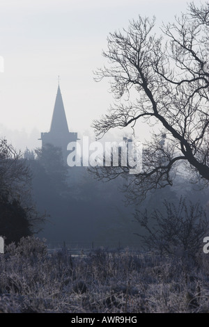 Anna Kirche an einem frostigen Winter Morgen, Hampshire Stockfoto