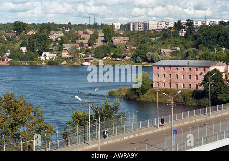 Estnisch-russischen Grenze, Narva, Estland Stockfoto