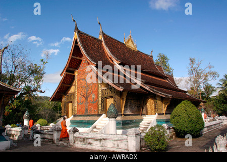 Laos Luang Prabang Wat Xieng Thong sim Stockfoto