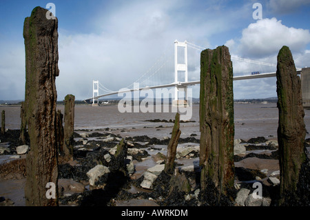 Der Severn-Brücke wurde 1966 eröffnet, auf der Suche nach Westen von England gegen Wales Stockfoto