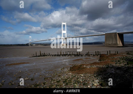 Der Severn-Brücke wurde 1966 eröffnet, auf der Suche nach Westen von England gegen Wales Stockfoto