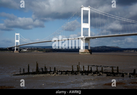 Der Severn-Brücke wurde 1966 eröffnet, auf der Suche nach Westen von England gegen Wales Stockfoto