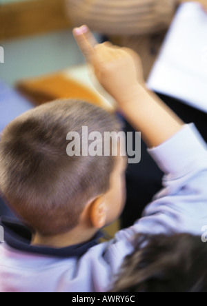 Kind, setzen, Finger, Kopf und Schultern, Rückansicht, unscharf Stockfoto