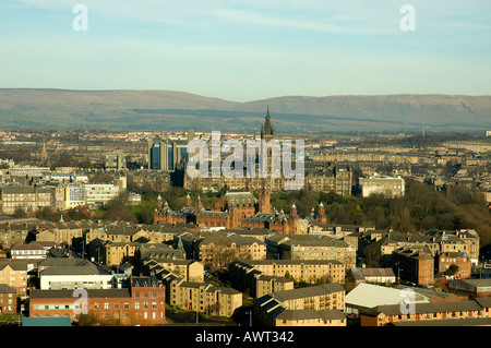 Aussicht von Glasgow, Glasgow Universität Turm Schottland Europa zeigen Stockfoto