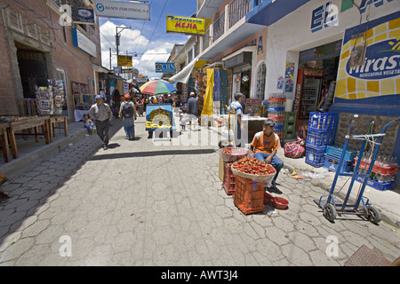 GUATEMALA CHICHICASTENANGO der größten einheimischen Markt in Guatemala ist der Markt in Chichicastenango Stockfoto