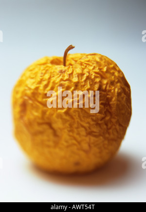 EINE FALTIGE GELBER APFEL GOLDEN DELICIOUS Stockfoto