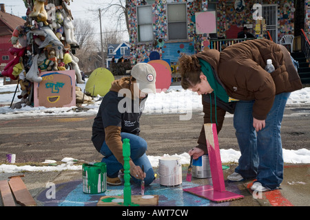 College Student Volunteers in Alternative Spring Break Stockfoto