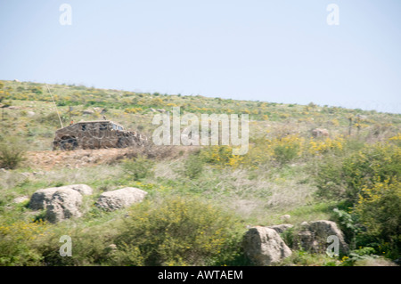 Israel oberen Galiläa ein israelisches Militär Fahrzeug Hummer auf Patrouille an der libanesischen Grenze Stockfoto