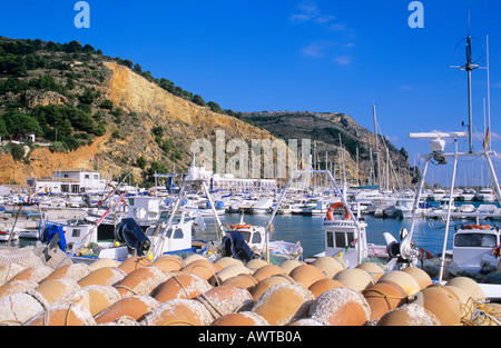 Spanien, Xativa, Javea Mittelmeer Marina, Provinz Alicante. Costa Blanca. Stockfoto