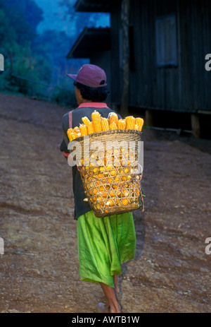 Schwarz-Lahu Dorf Bergstämme Chiang Rai Provinz Thailand Asien Stockfoto