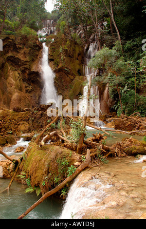 Laos Luang Prabang Bezirk Tat Kuang Si Wasserfall Stockfoto