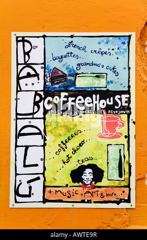 Kaffee Haus Stadt Reykjavik Island Stockfoto