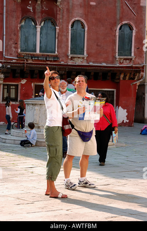 Touristen für Weg, Venedig, Venetien, Italien Stockfoto