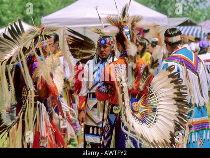 Ureinwohner im Powwow, Kahnawake, Quebec, Kanada Stockfoto