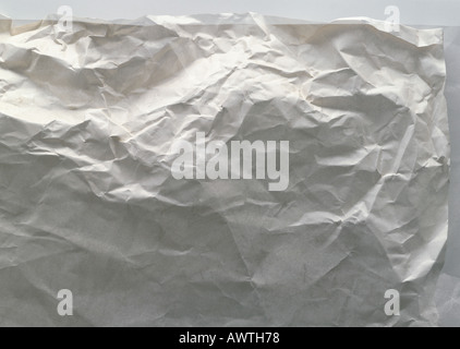 Faltige Blatt Papier, Nahaufnahme Stockfoto