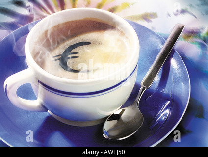 Euro anmelden Tasse Kaffee. Stockfoto