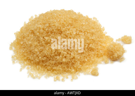 Demerara Light Brown Sugar Cane weichen Körnchen Getreide süßen Süßstoff Süßigkeiten trockene Färbung Süßwaren Vielfalt Auswahl Stockfoto