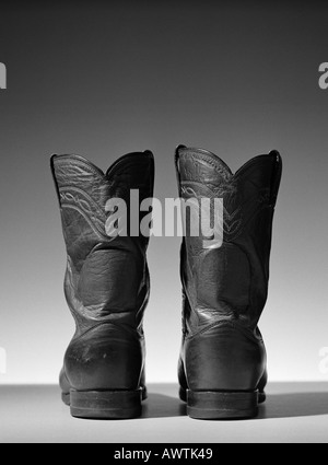 Leder Cowboy-Stiefel, close-up Stockfoto