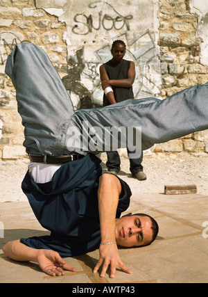 Mann Breakdance, close-up Stockfoto