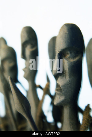 Traditionelle brasilianische Krieger Skulptur, close-up Stockfoto