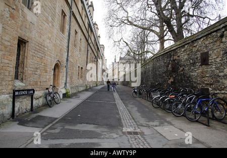 Paar Spaziergang im Brasenose Lane, Oxford Stockfoto