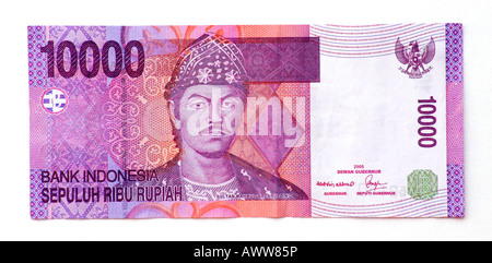 Indonesien 10000 Rupiah-Banknote Stockfoto