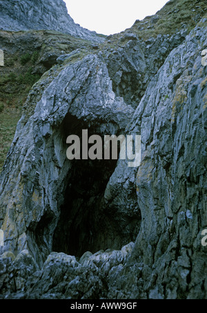 Paviland Sea Caves auf Süd-West Küste von der Halbinsel Gower spukt der Geist von The Red Lady South Glamorgan Wales Stockfoto