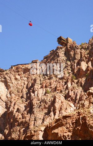 Welt s längste einzelne Span Pendelbahn kreuzt Royal Gorge Colorado USA über den Arkansas River Stockfoto