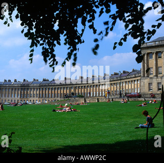 Grün vor Royal Crescent Bath England Stockfoto