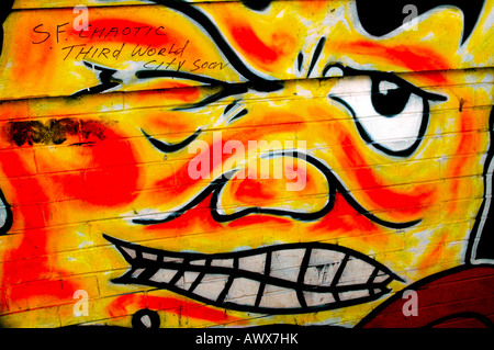 Graffiti-Tag, urbane Kunst, Politik, Kommentar, Kommentar Stockfoto