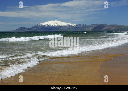 Stratovulkan Snaefellsjoekull, Island, Snaefellsjoekull NP Stockfoto