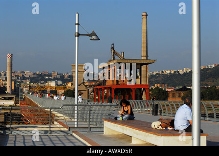 Pontile Nord - Ex Italsider - über Coroglio - Bagnoli Pozzuoli Kampanien Campi Flegrei Italia - Europa Süd-Italien Stockfoto