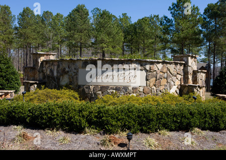 Waters Edge Nachbarschaft Zeichen See Greenwood Cross Hill South Carolina Vereinigte Staaten von Amerika Stockfoto